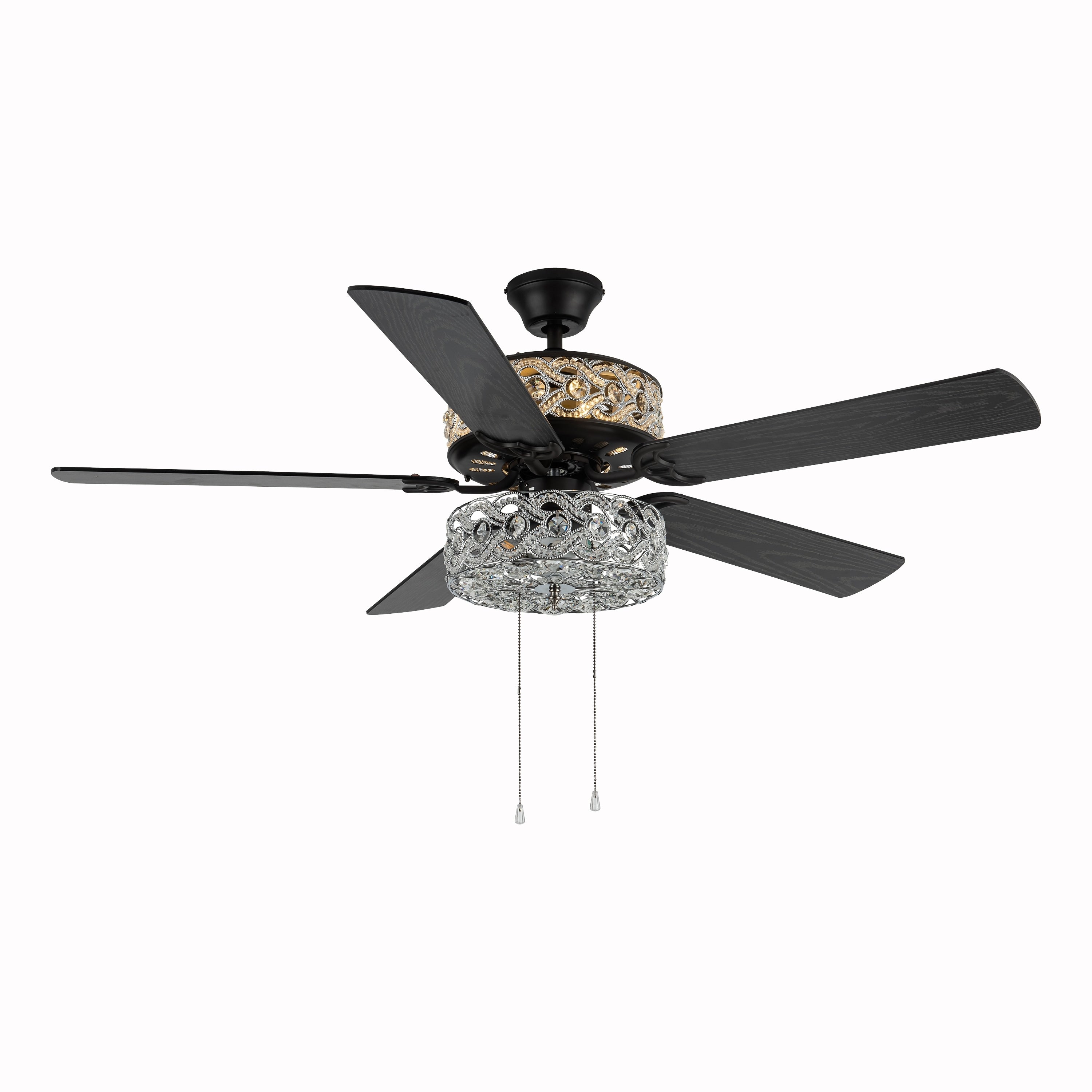 River of Goods Olivia Oil Rubbed Bronze Finish/ Crystal 52-inch LED Ceiling Fan - 52L x 52W x 18.25H - 52L x 52W x 18.25H