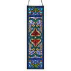 River of Goods Victorian Stained Glass Fleur De Lis Window Panel - 9.5L x 0.25W x 36H