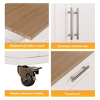 Rolling Kitchen Island with Storage Cabinet