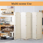 Room Divider 6 FT Tall Weave Fiber Freestanding Privacy Screen Folding Screen
