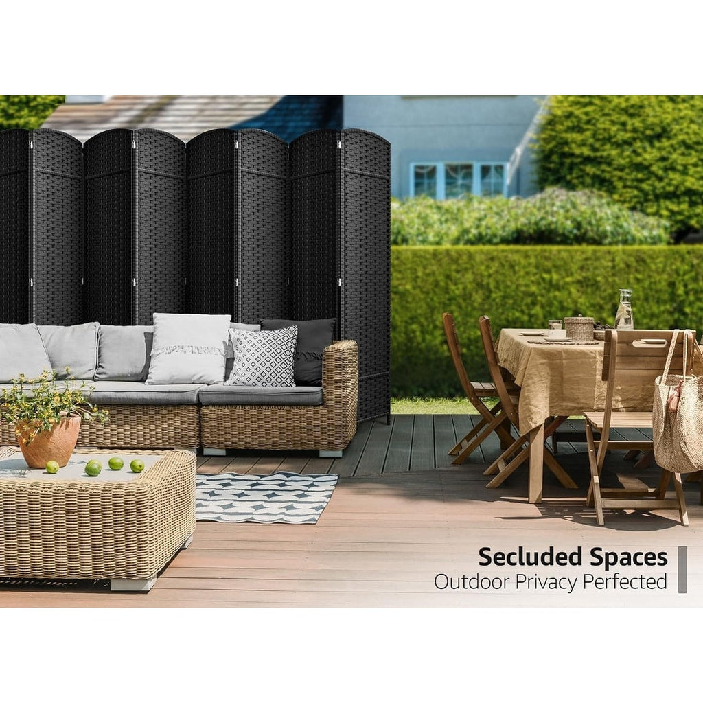 Room Divider Folding Privacy Screen Tall Partition Foldable Wall 8 Panel - 96” L x 19.50” W x 69” H