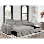 Roomfitters 103 Convertible Sectional Sofa with Storage Chaise, Adjustable Headrests, L-Shaped Sleeper Corner Sofa