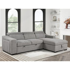 Roomfitters 103 Convertible Sectional Sofa with Storage Chaise, Adjustable Headrests, L-Shaped Sleeper Corner Sofa