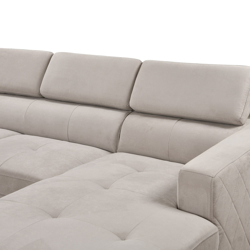 Roomfitters 122 Oversized Sectional Sofa Couch with Chaise Storage, Contemporary U-Shaped 7-Seater Sofa
