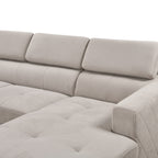 Roomfitters 122 Oversized Sectional Sofa Couch with Chaise Storage, Contemporary U-Shaped 7-Seater Sofa