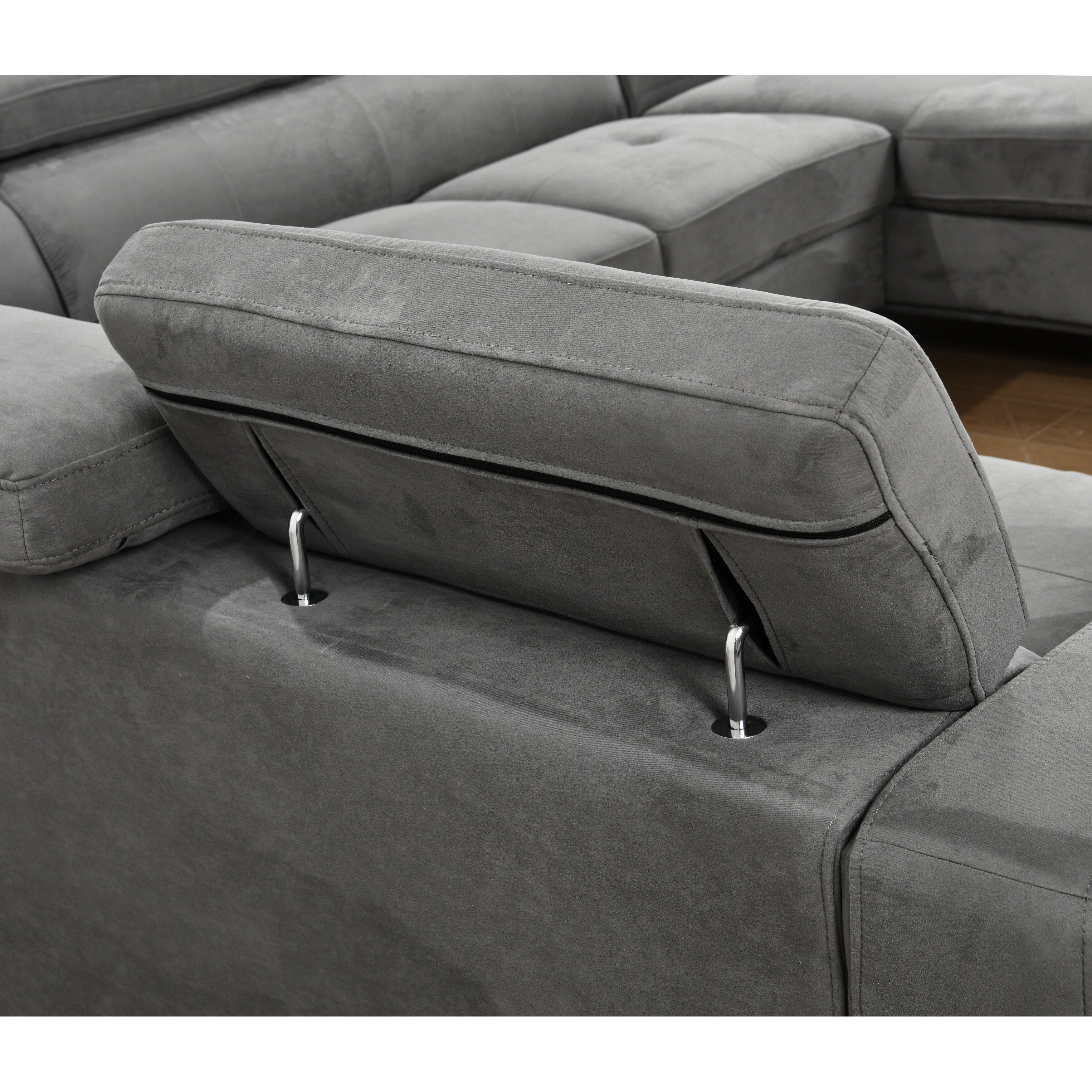 Roomfitters 122 Oversized Sectional Sofa Couch with Chaise Storage, Contemporary U-Shaped 7-Seater Sofa