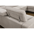 Roomfitters 122 Oversized Sectional Sofa Couch with Chaise Storage, Contemporary U-Shaped 7-Seater Sofa