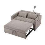 Roomfitters Convertible Loveseat Sofa Bed with USB Ports, Side Pockets, Cup Holders, and Swivel Phone Holder for Living Room