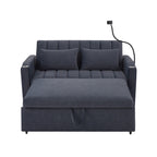 Roomfitters Convertible Loveseat Sofa Bed with USB Ports, Side Pockets, Cup Holders, and Swivel Phone Holder for Living Room