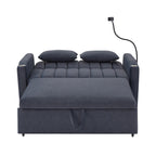 Roomfitters Convertible Loveseat Sofa Bed with USB Ports, Side Pockets, Cup Holders, and Swivel Phone Holder for Living Room