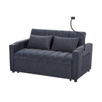 Roomfitters Convertible Loveseat Sofa Bed with USB Ports, Side Pockets, Cup Holders, and Swivel Phone Holder for Living Room