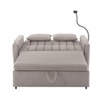 Roomfitters Convertible Loveseat Sofa Bed with USB Ports, Side Pockets, Cup Holders, and Swivel Phone Holder for Living Room