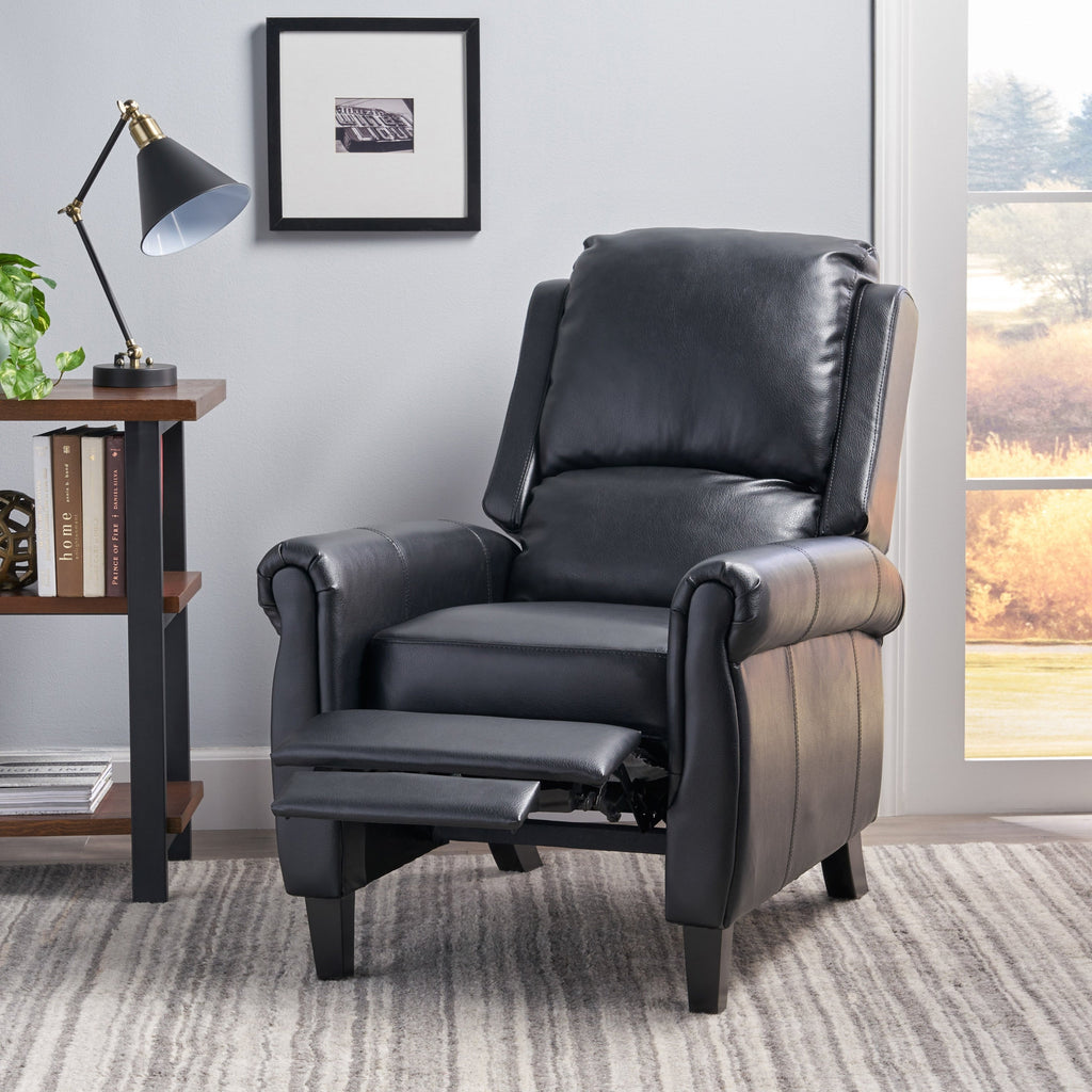 Roomfitters Ultimate Comfort PU Leather Pushback Recliner, Luxurious Recliner Chair for Living Room or Bedroom