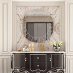 Round Wall Decor Art Glass Mirror Accent Venetian Ornate Mirror - 32x32