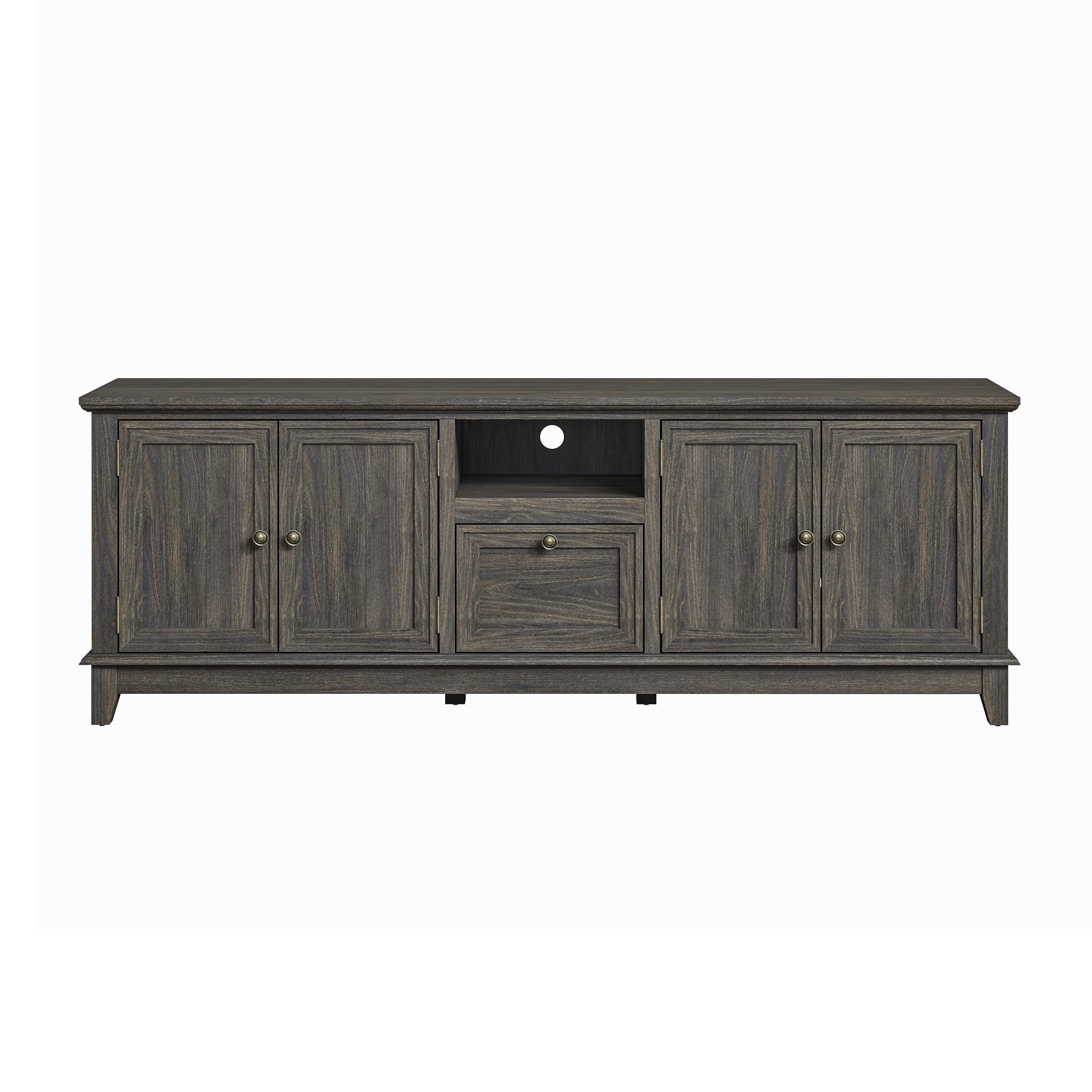 Rustic 72-Inch TV Stand with Adjustable Shelves, Hidden Storage - 72 in Width