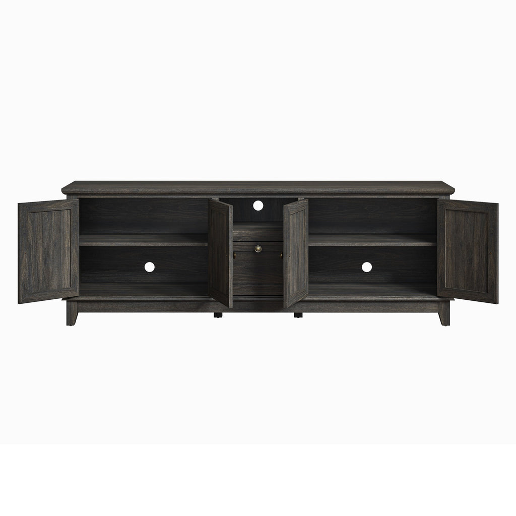 Rustic 72-Inch TV Stand with Adjustable Shelves, Hidden Storage - 72 in Width