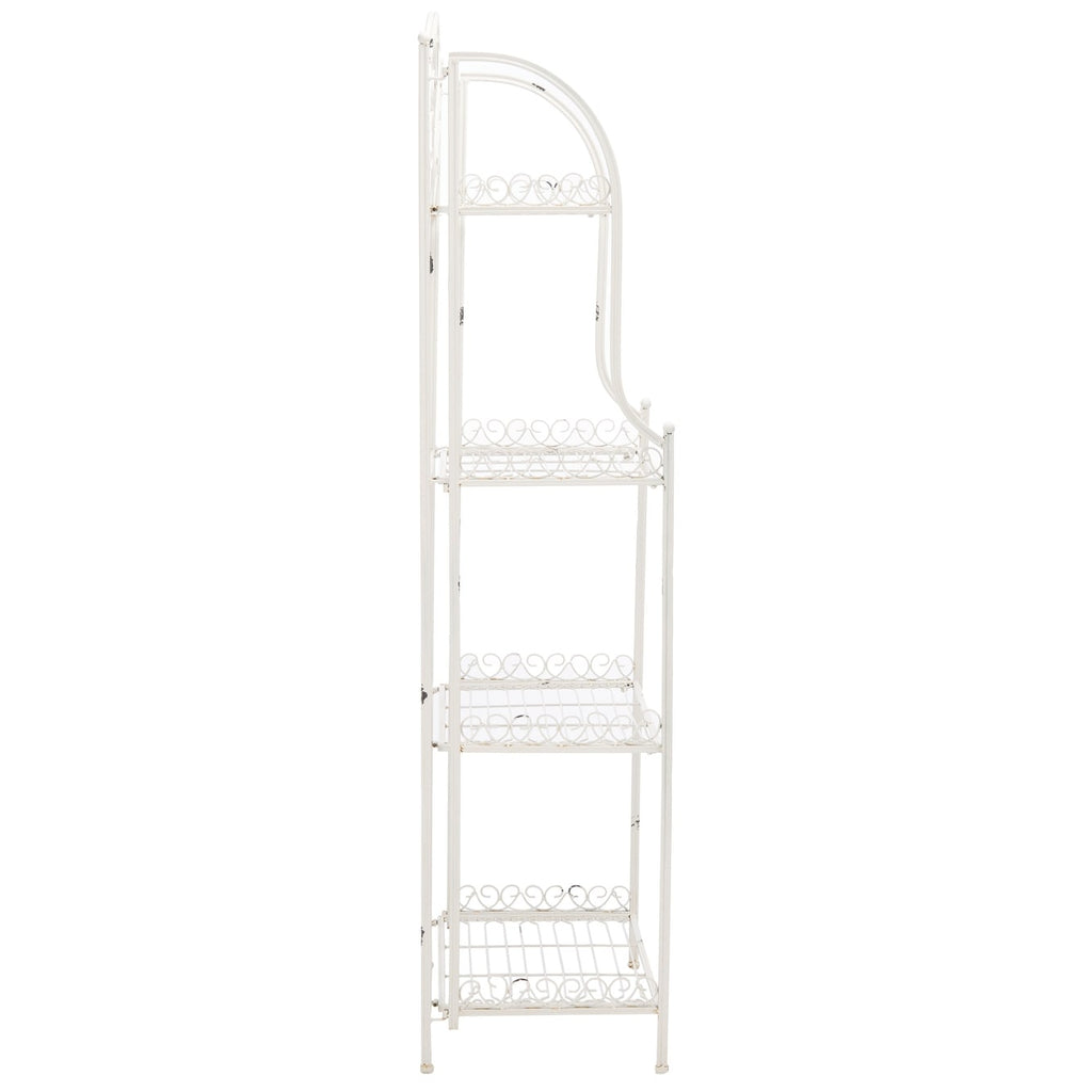 SAFAVIEH Bryn Victorian Wrought Iron 4-Tier Outdoor Bakers Rack - 25 In. W x 15 In. D x 63 In. H - 25W x 15D x 63H