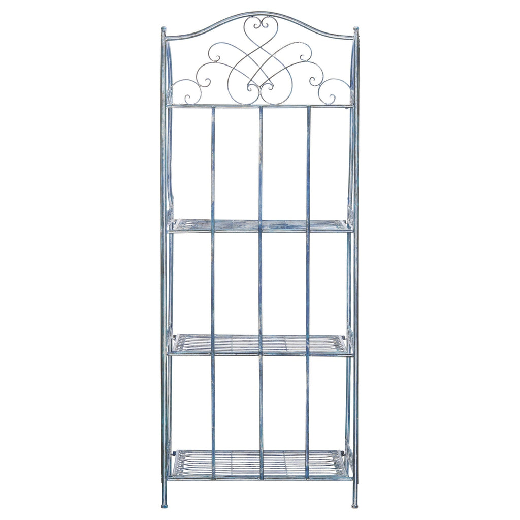 SAFAVIEH Bryn Victorian Wrought Iron 4-Tier Outdoor Bakers Rack - 25 In. W x 15 In. D x 63 In. H - 25W x 15D x 63H