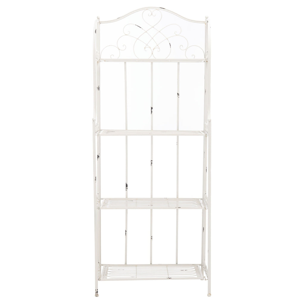 SAFAVIEH Bryn Victorian Wrought Iron 4-Tier Outdoor Bakers Rack - 25 In. W x 15 In. D x 63 In. H - 25W x 15D x 63H