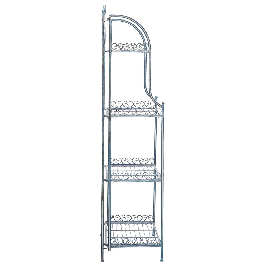 SAFAVIEH Bryn Victorian Wrought Iron 4-Tier Outdoor Bakers Rack - 25 In. W x 15 In. D x 63 In. H - 25W x 15D x 63H