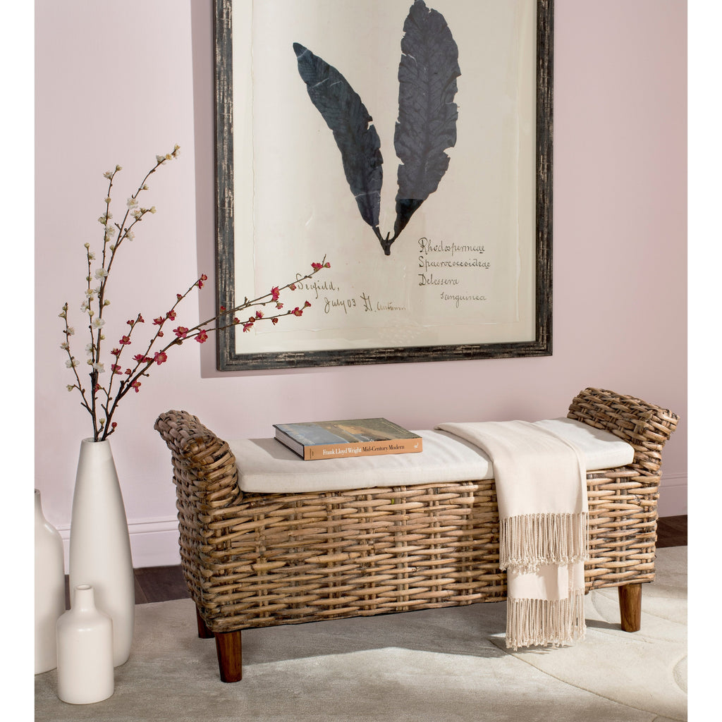 SAFAVIEH Danna Brown Bench - 43.9 x 14.8 x 21.1 - 44W x 15D x 21H