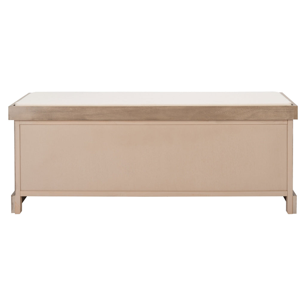 SAFAVIEH Fiorello 3-Drawer with Cushion Storage Bench - 47.3 W x 15 L x 19 H - 47Wx15Dx19H