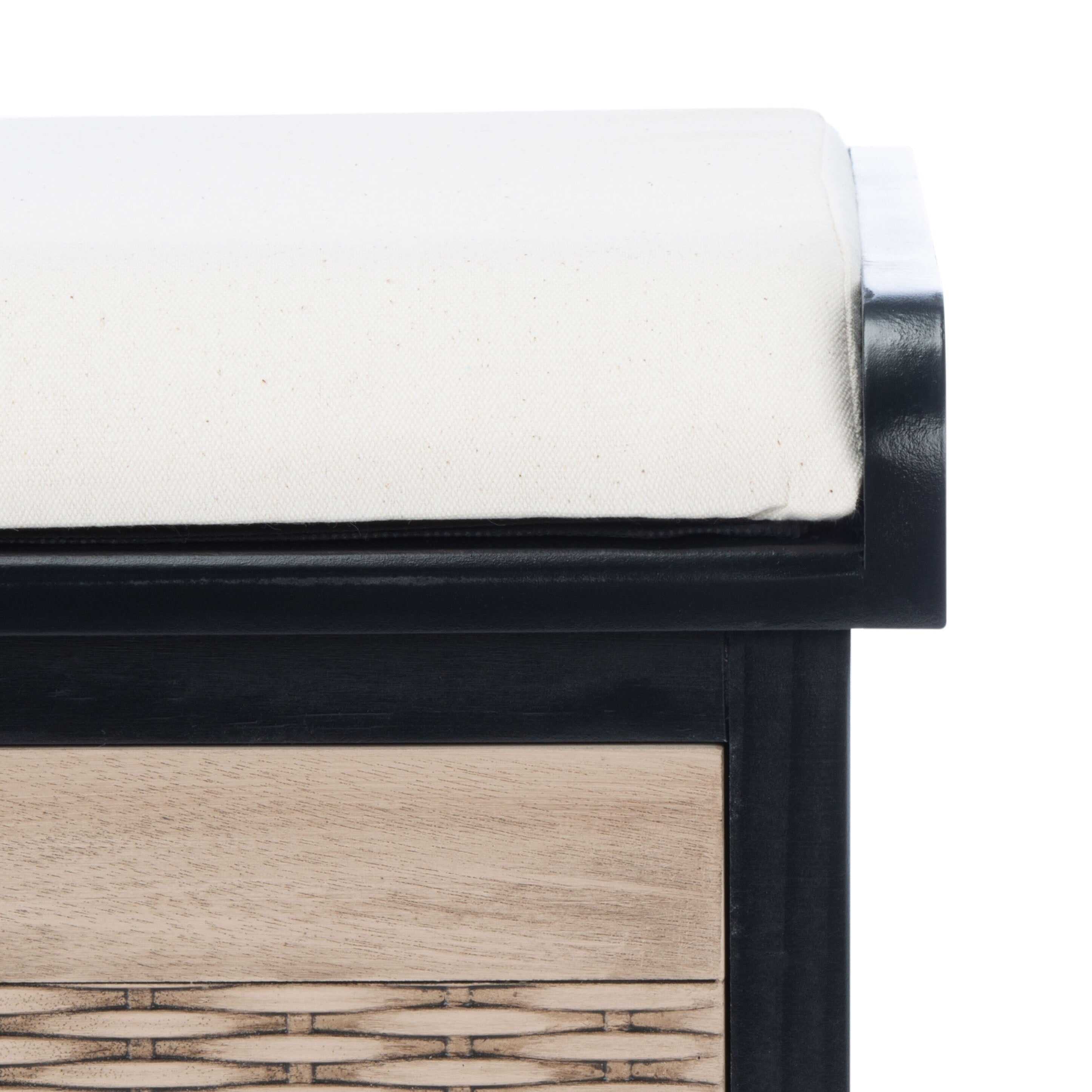 SAFAVIEH Fiorello 3-Drawer with Cushion Storage Bench - 47.3 W x 15 L x 19 H - 47Wx15Dx19H