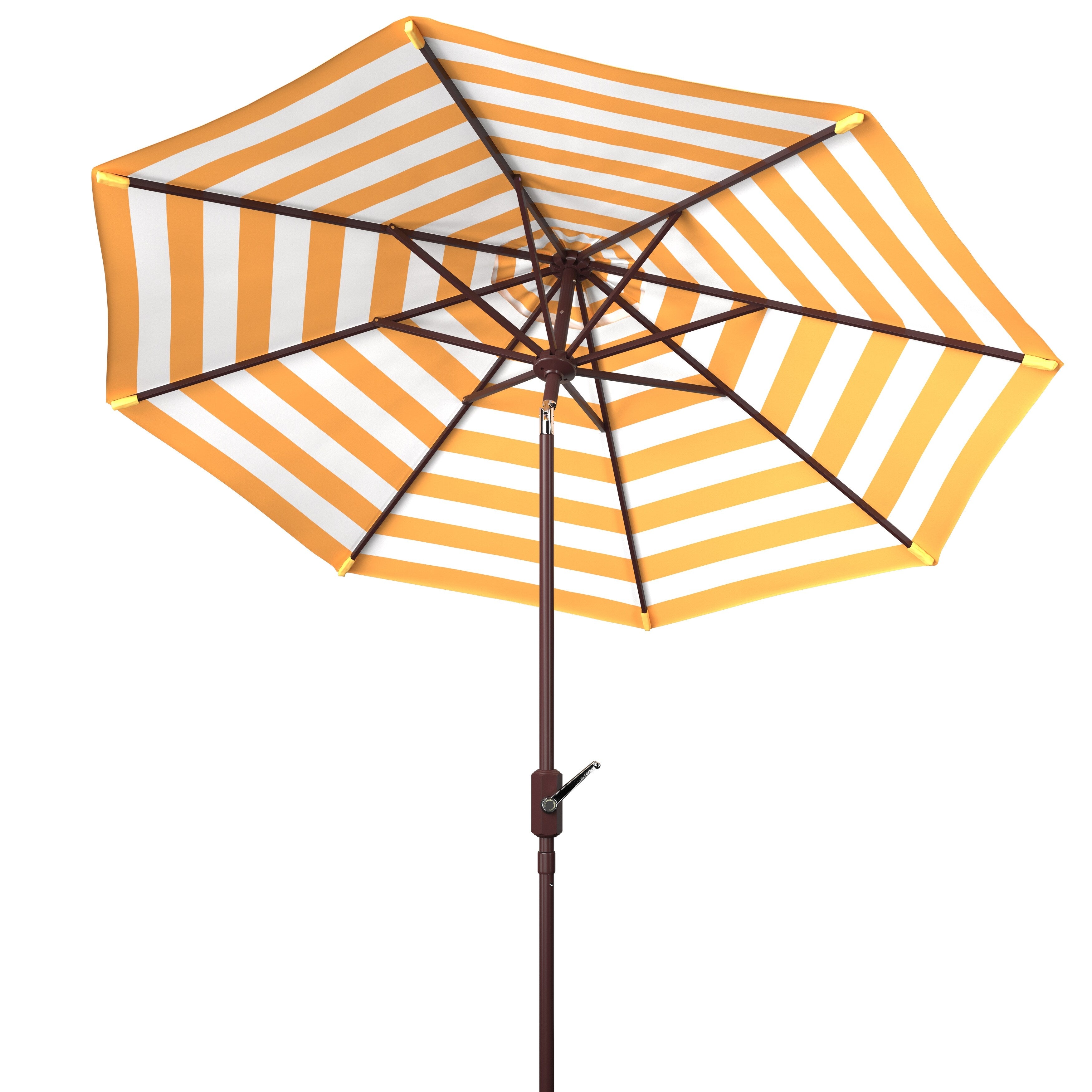 SAFAVIEH Hadire Inside Out Striped 9 Ft Crank Outdoor Umbrella