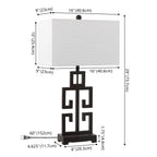 SAFAVIEH Lighting Chantelle Greek Antiqued Gold 29-inch Table Lamp (Set of 2) - 16W x 9D x 29H