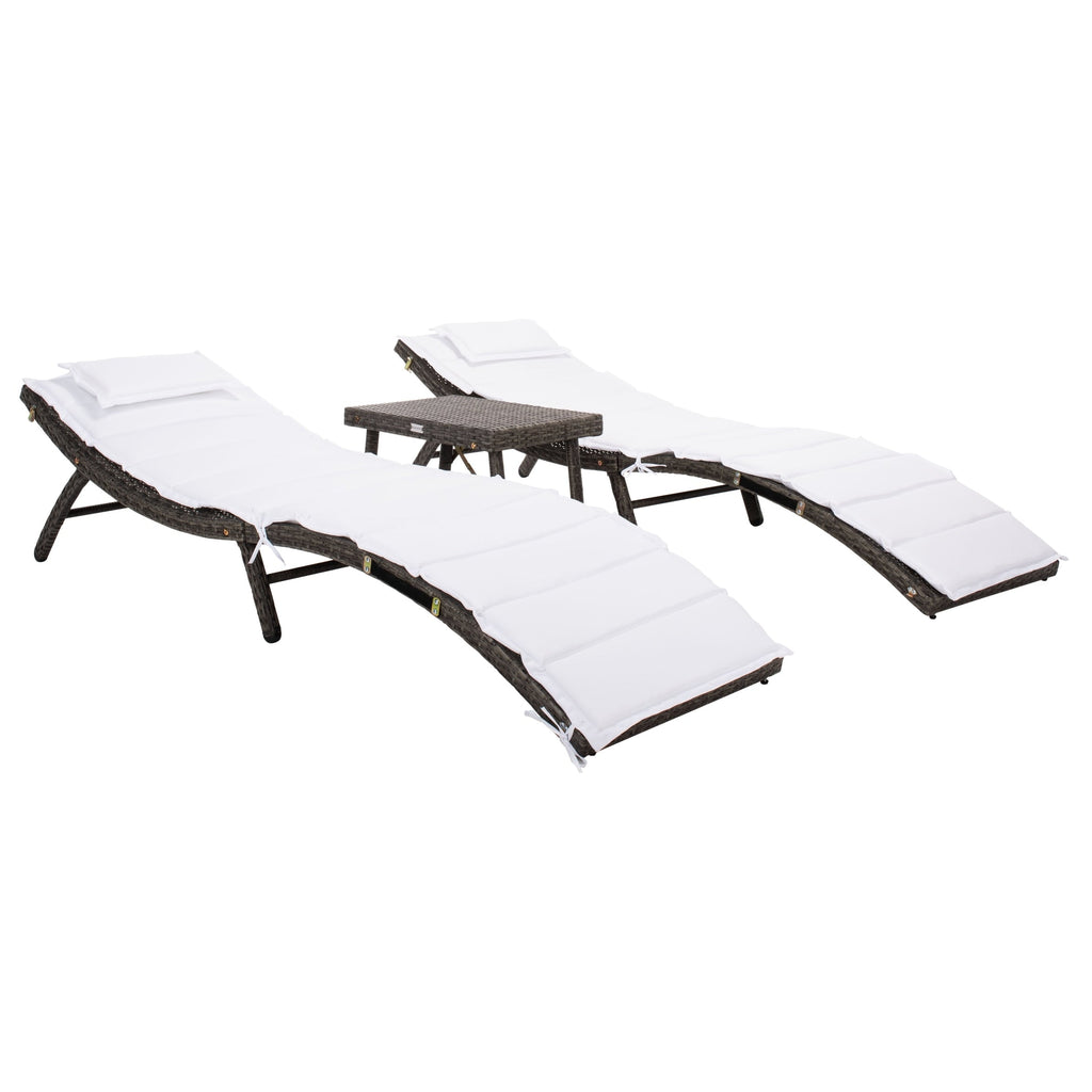 SAFAVIEH Outdoor Blaguna 3-Piece Sun Lounger Set - 83Wx20Dx24H