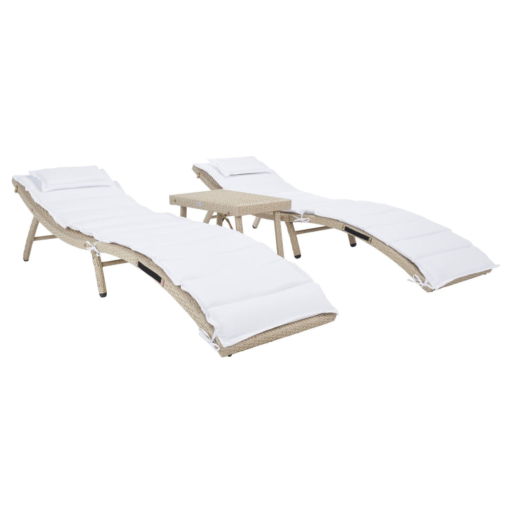 SAFAVIEH Outdoor Blaguna 3-Piece Sun Lounger Set - 83Wx20Dx24H