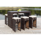SAFAVIEH Outdoor Euda Bar Set (7-Piece) - 29Wx59Dx42H
