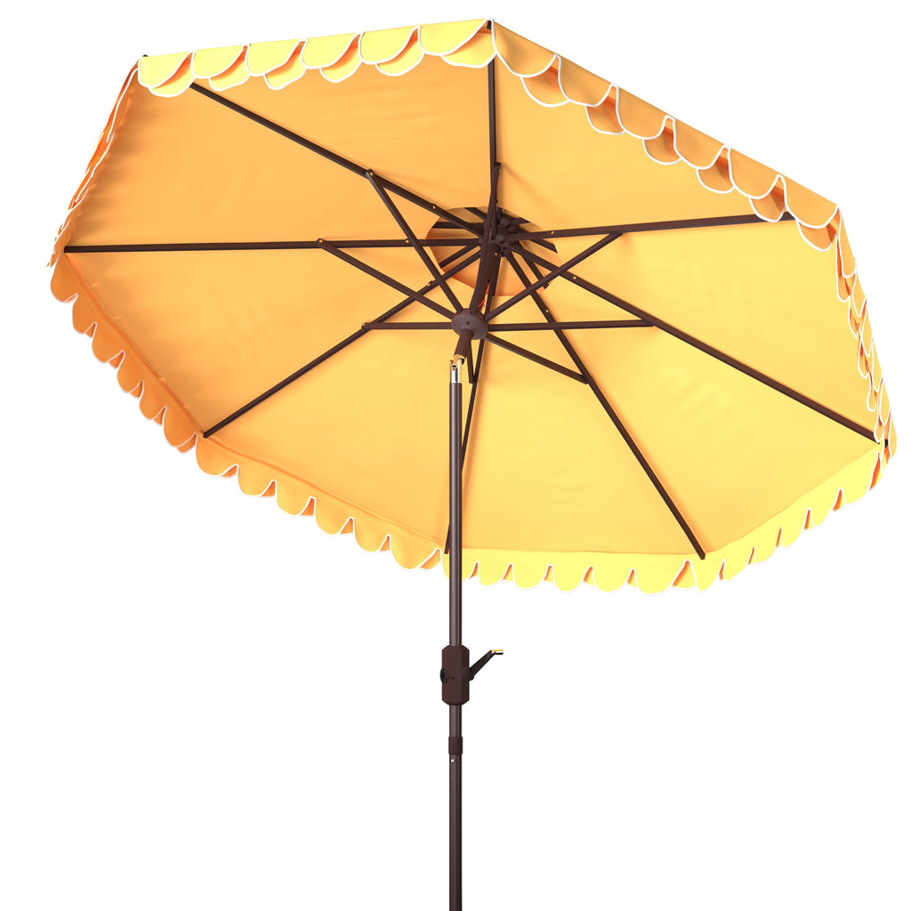 SAFAVIEH Outdoor Kjerstin Valance 9Ft Double Top Umbrella