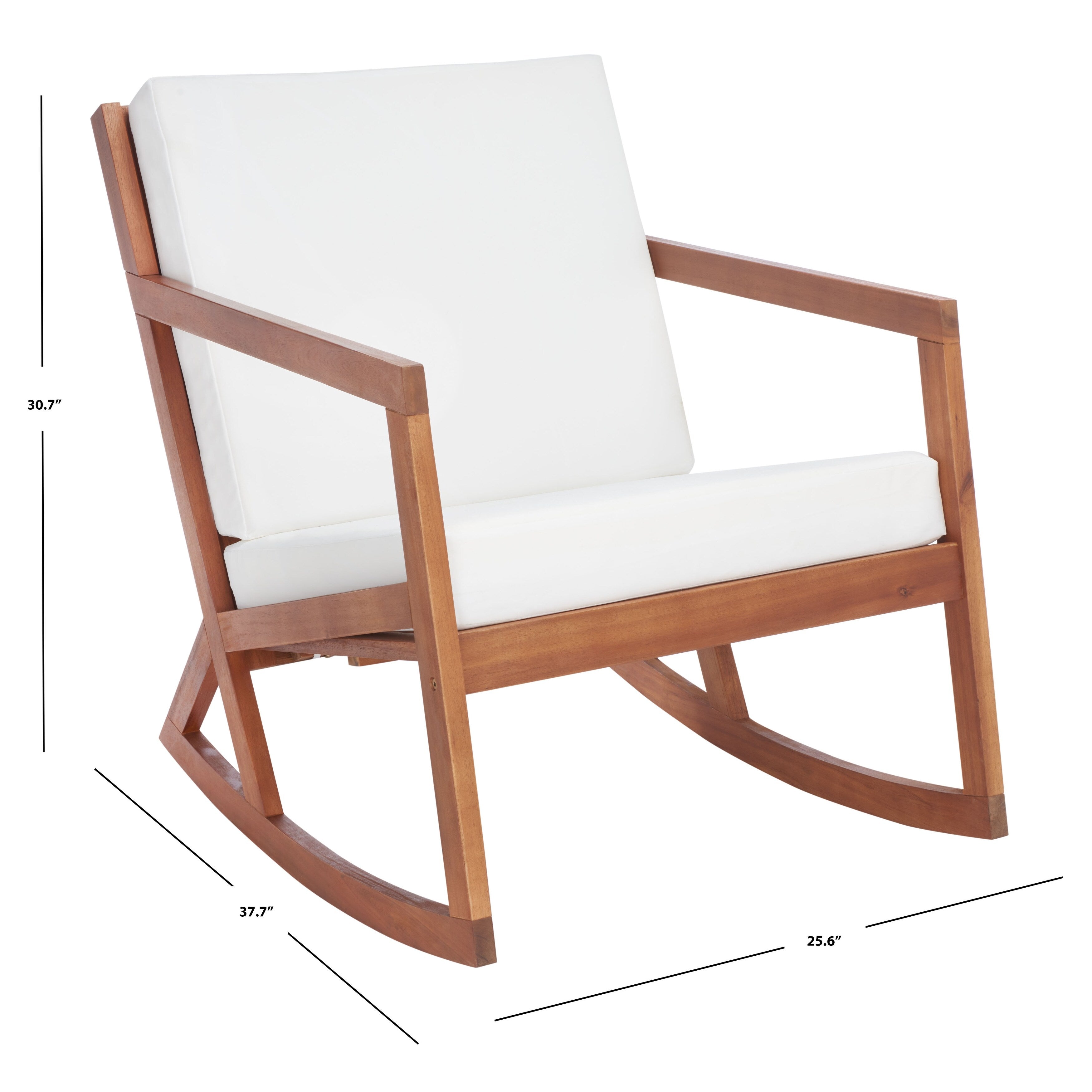 SAFAVIEH Outdoor Makaila Rocking Chair with Cushion - 26W x 31D x 38H