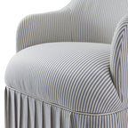 Calliope Skirted Armchair, Blue Striped