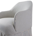 Calliope Skirted Armchair, Blue Striped