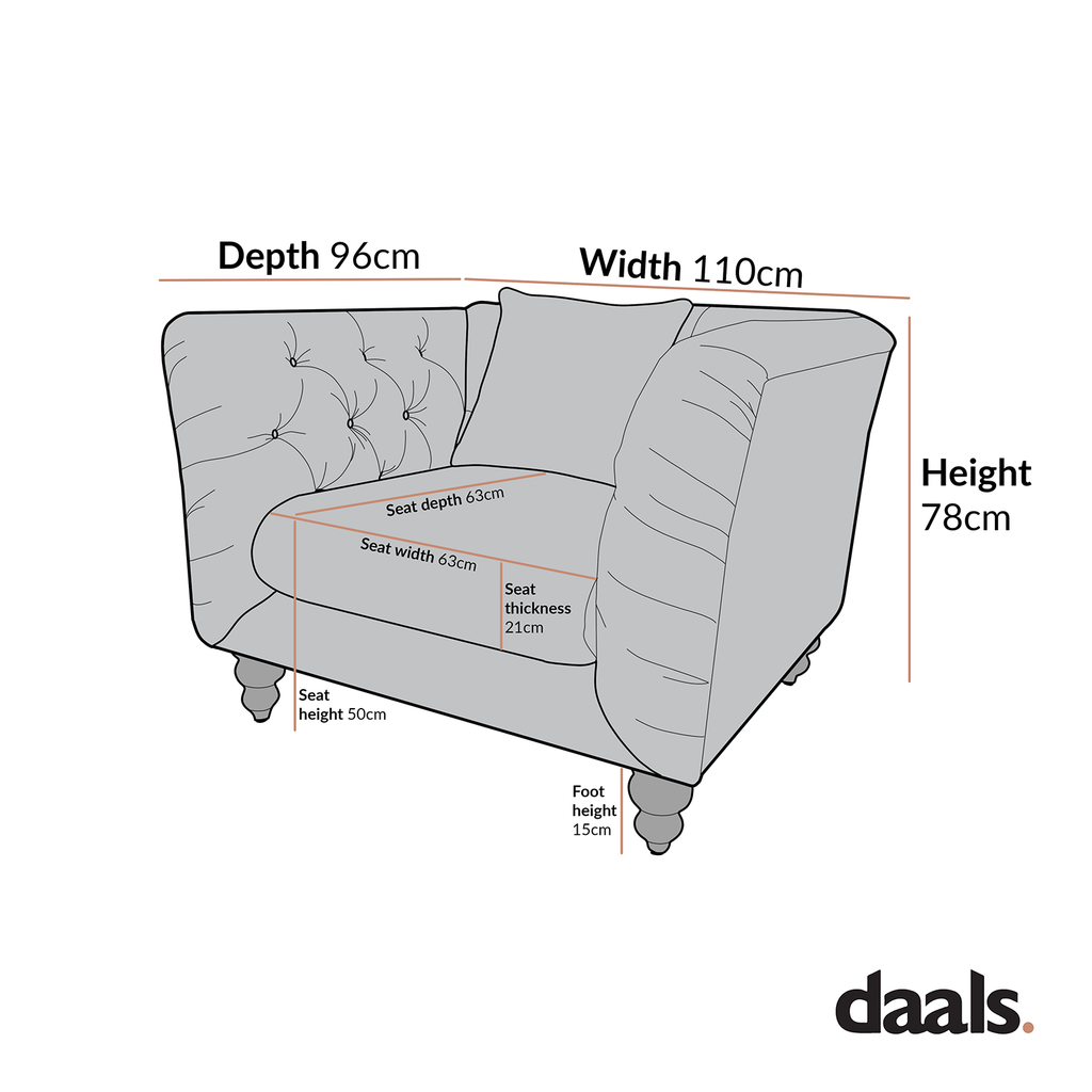 Ashby Chesterfield Armchair, Oatmeal Chenille