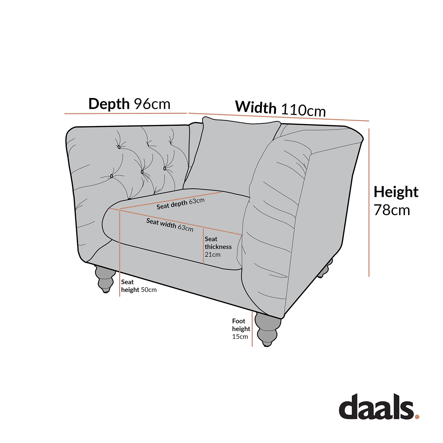 Ashby Chesterfield Armchair, Oatmeal Chenille