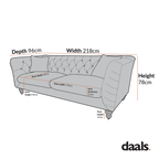 Ashby Chesterfield Large 3-Seater Sofa, Tan Faux Leather