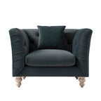 Ashby Chesterfield Armchair, Aegean Blue Velvet