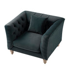 Ashby Chesterfield Armchair, Aegean Blue Velvet