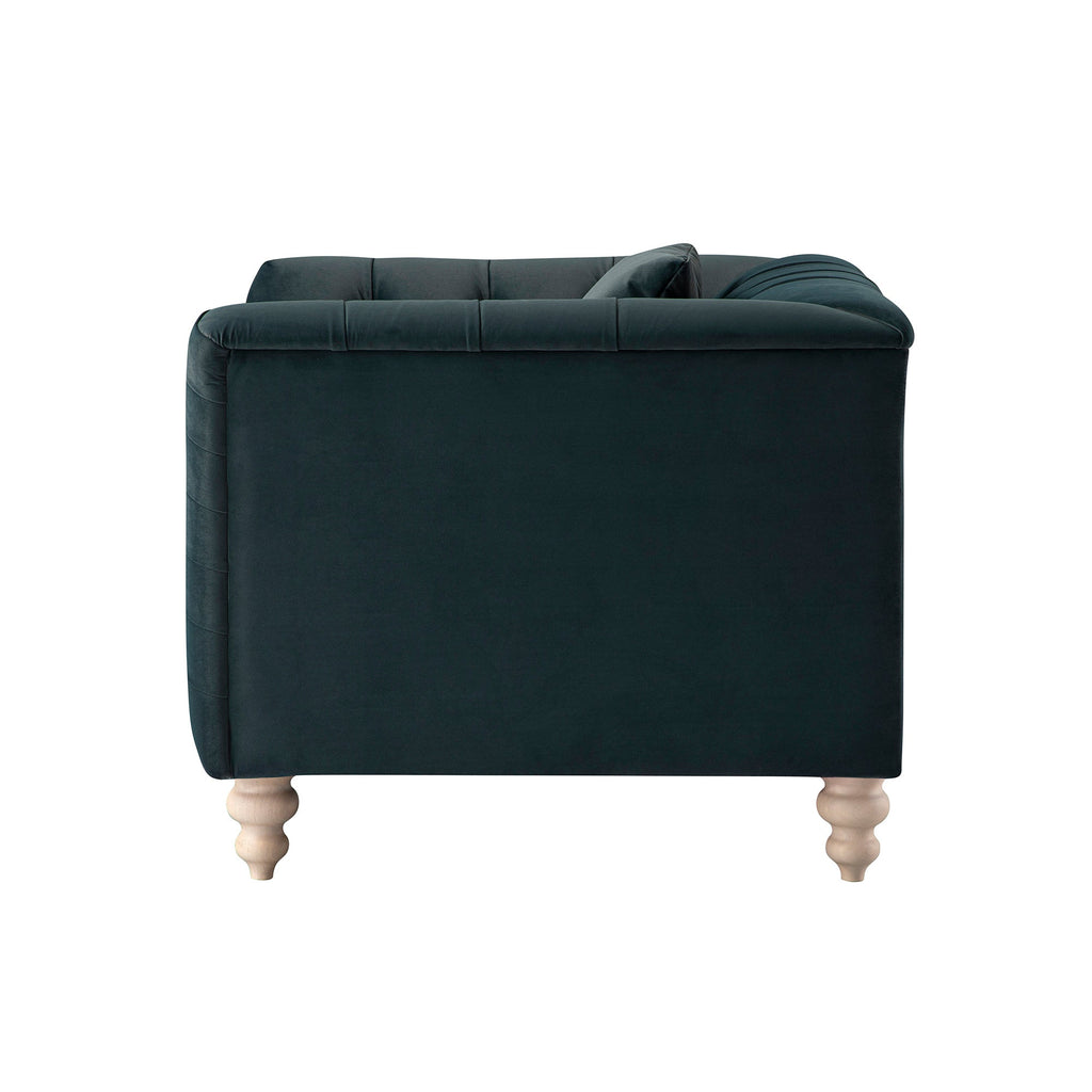 Ashby Chesterfield Armchair, Aegean Blue Velvet