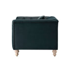 Ashby Chesterfield Armchair, Aegean Blue Velvet