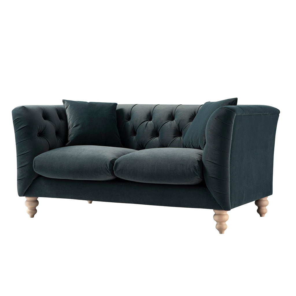 Ashby Chesterfield 2-Seater Sofa, Aegean Blue Velvet