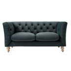 Ashby Chesterfield 2-Seater Sofa, Aegean Blue Velvet