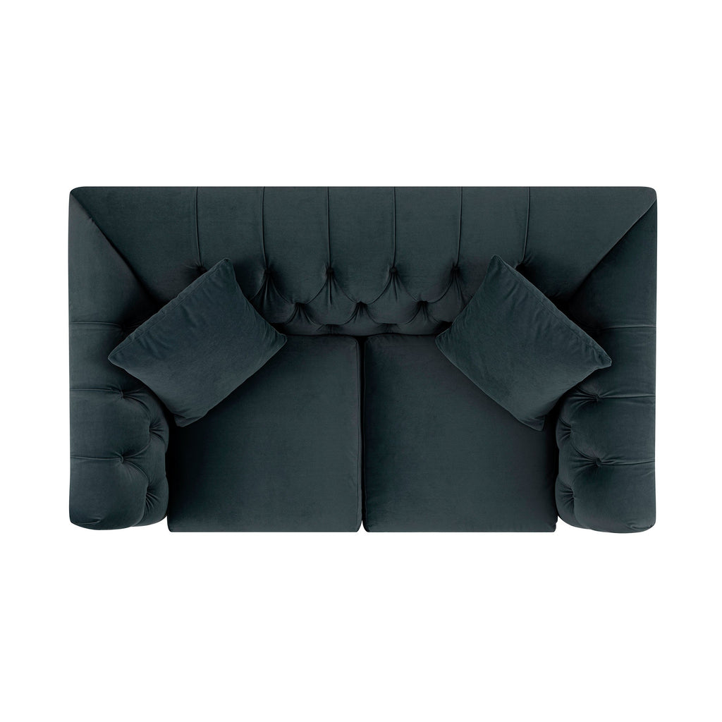 Ashby Chesterfield 2-Seater Sofa, Aegean Blue Velvet