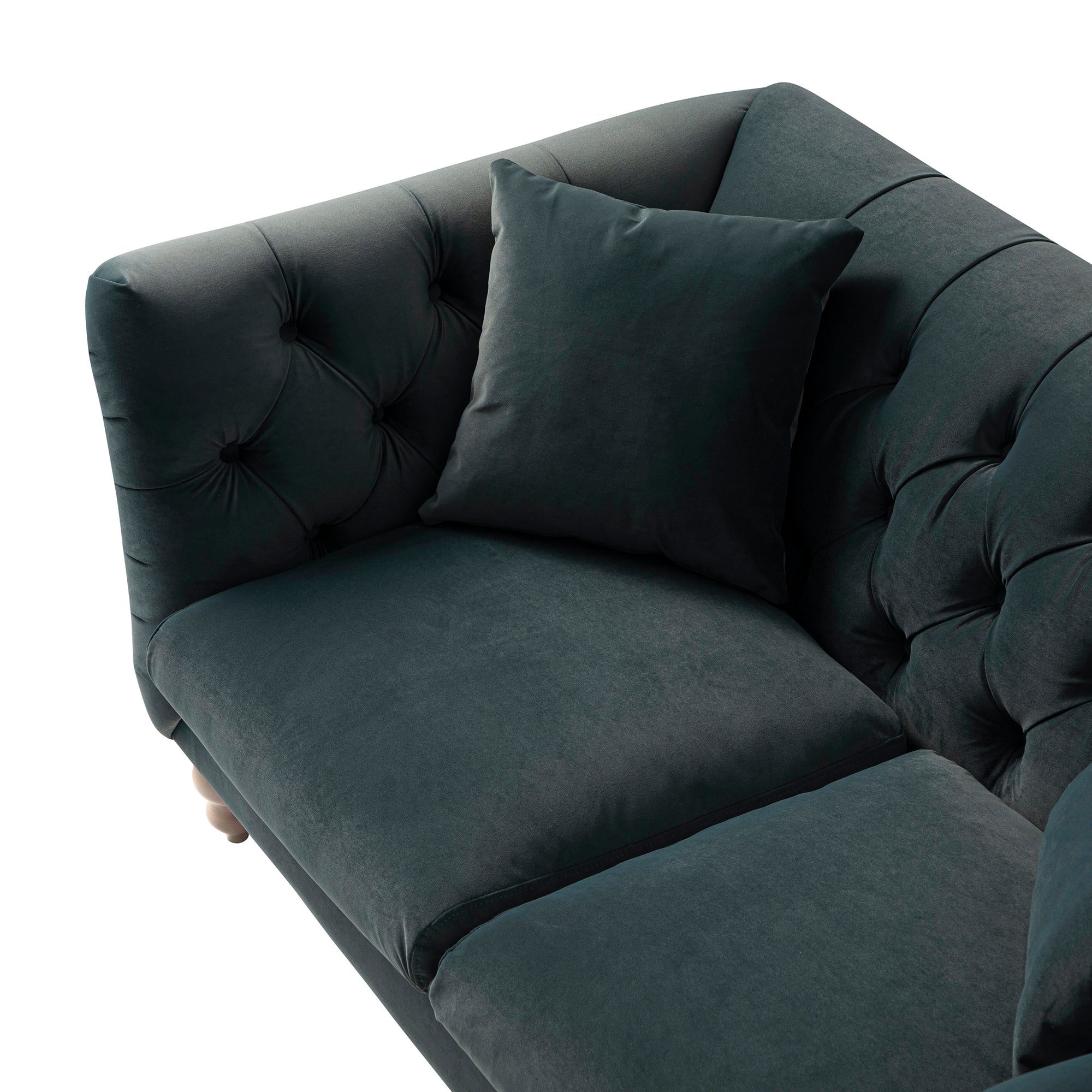 Ashby Chesterfield 2-Seater Sofa, Aegean Blue Velvet