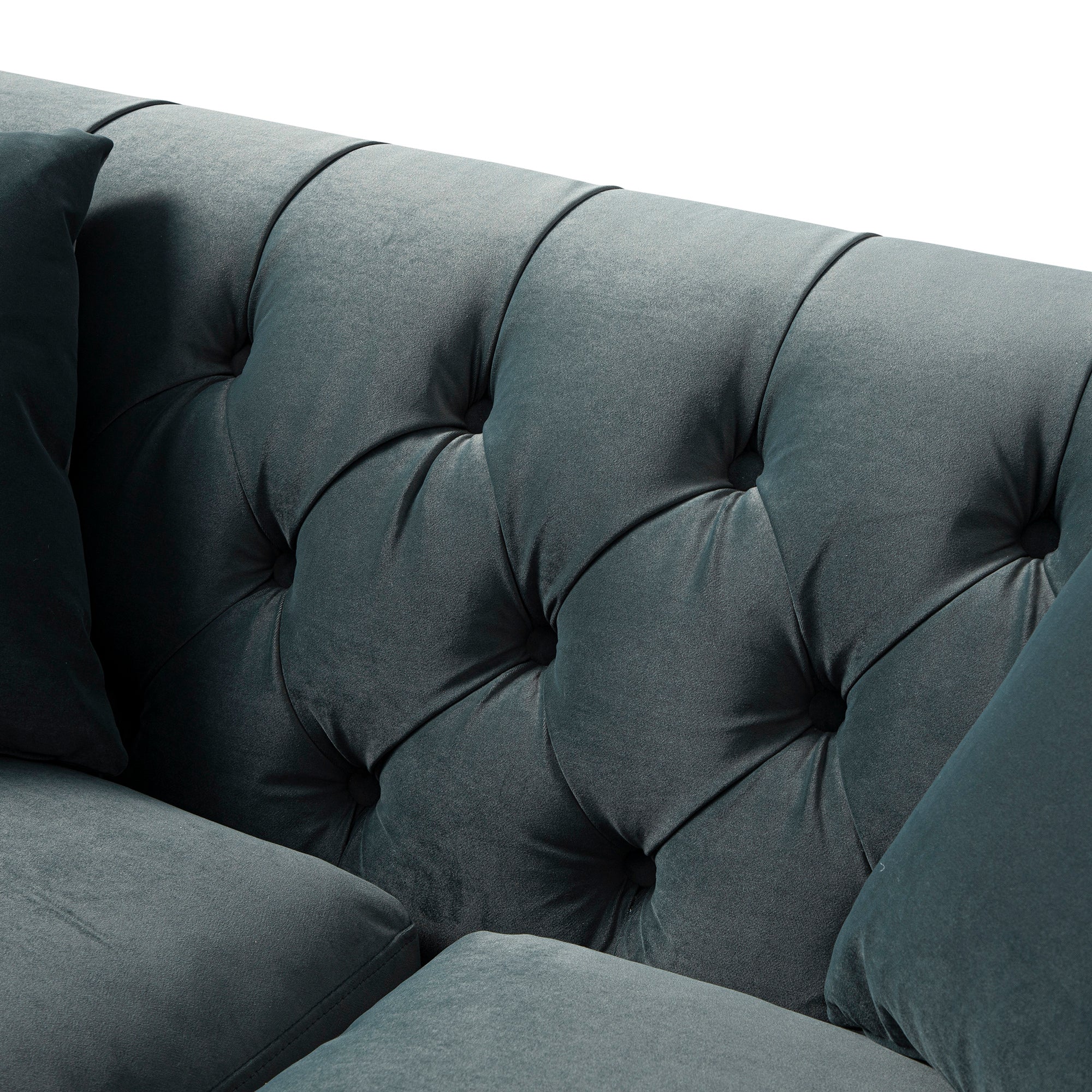 Ashby Chesterfield 2-Seater Sofa, Aegean Blue Velvet