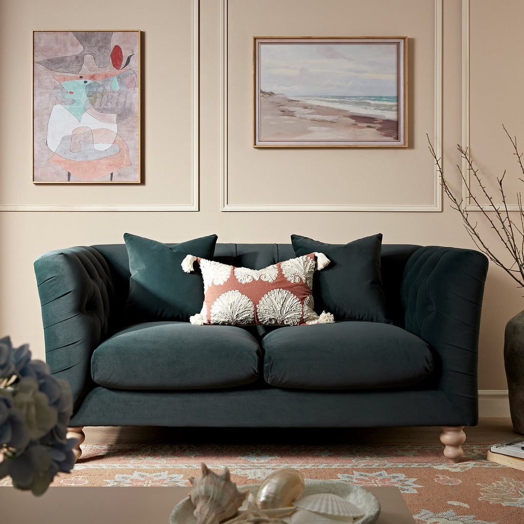 Ashby Chesterfield 2-Seater Sofa, Aegean Blue Velvet