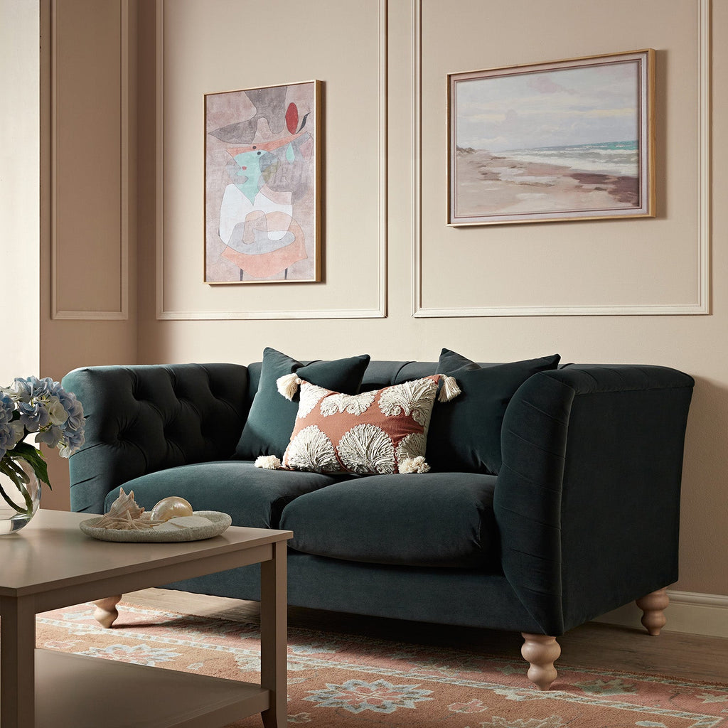 Ashby Chesterfield 2-Seater Sofa, Aegean Blue Velvet